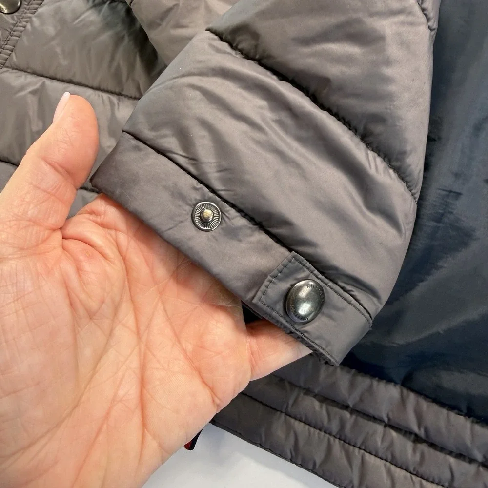 Tommy‎ Hilfiger Gray Full Zip Quilted Puffer Jacket M Classic Preppy